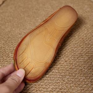 Hollow Out Breathable Leather Elegant Mary Jane Flats