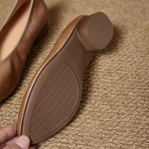 Office Style Chunky Heels Pointed Toe Shoes