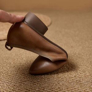 Office Style Chunky Heels Pointed Toe Shoes