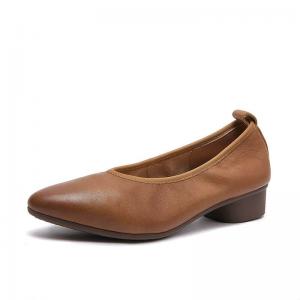 Office Style Chunky Heels Pointed Toe Shoes