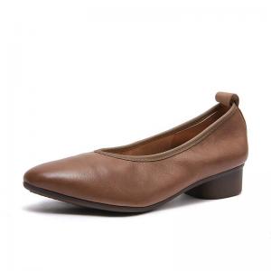 Office Style Chunky Heels Pointed Toe Shoes
