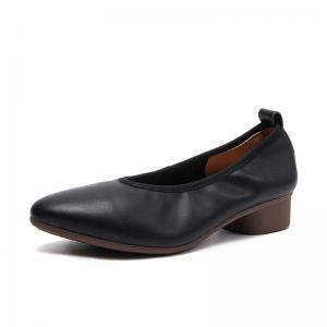 Office Style Chunky Heels Pointed Toe Shoes