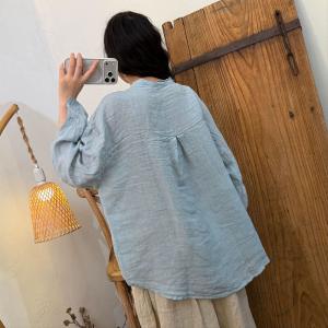 Lazy Day Plain Linen Ladies Shirt