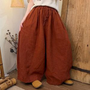 Solid Colors Cozy Linen Palazzo Pants