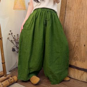 Solid Colors Cozy Linen Palazzo Pants