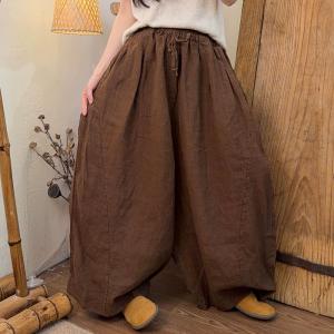 Solid Colors Cozy Linen Palazzo Pants