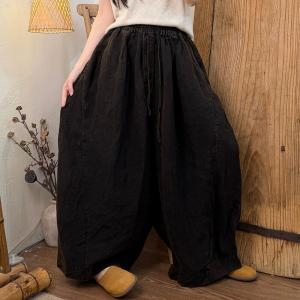 Solid Colors Cozy Linen Palazzo Pants