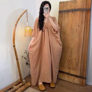 Rose Applique Ramie Tencel Maxi Dress