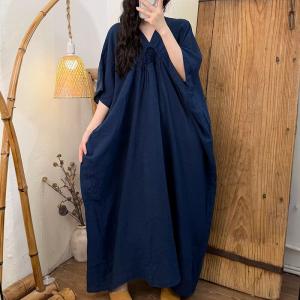 Rose Applique Ramie Tencel Maxi Dress