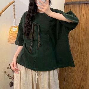 Fringed Pocket Cotton Casual T-Shirt