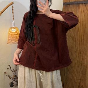 Fringed Pocket Cotton Casual T-Shirt