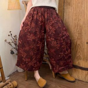 Organic Ramie Summer Printed Ankle Pants