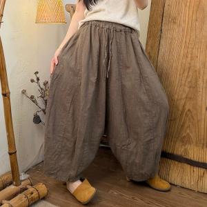 Summer Chic Comfort Linen Large Curved Pants