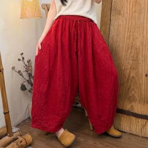 Summer Chic Comfort Linen Large Curved Pants