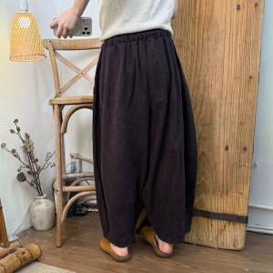 Summer Chic Comfort Linen Large Curved Pants
