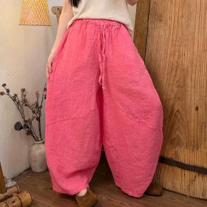 Lazy Day Summer Linen Barrel Pants