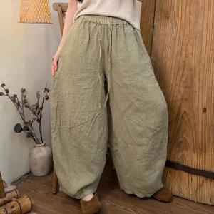 Lazy Day Summer Linen Barrel Pants