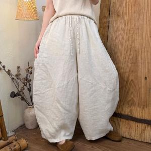 Lazy Day Summer Linen Barrel Pants