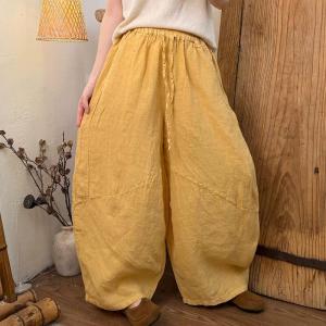 Lazy Day Summer Linen Barrel Pants