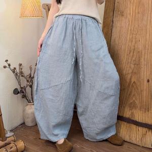 Lazy Day Summer Linen Barrel Pants