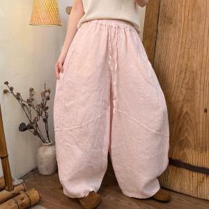 Lazy Day Summer Linen Barrel Pants