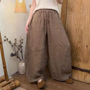 Lazy Day Summer Linen Barrel Pants