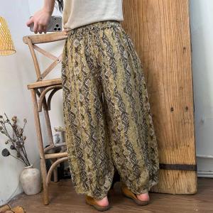 Ethnic Totem Patterns Linen Balloon Pants