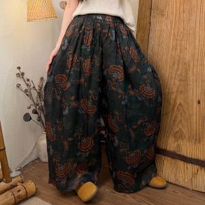 Casual Comfy Printed Ramie Beach Pants