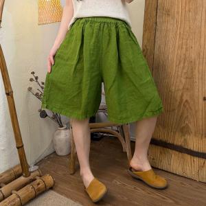 Casual Chic Summer Linen Wide Leg Shorts