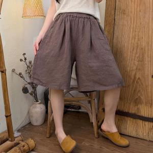 Casual Chic Summer Linen Wide Leg Shorts