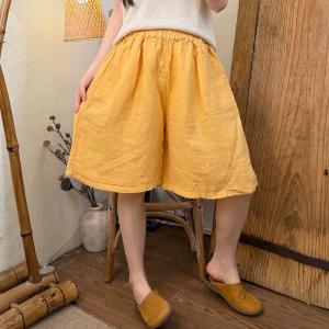 Casual Chic Summer Linen Wide Leg Shorts
