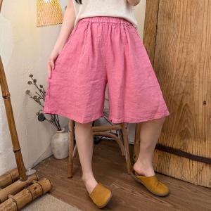 Casual Chic Summer Linen Wide Leg Shorts
