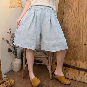 Casual Chic Summer Linen Wide Leg Shorts