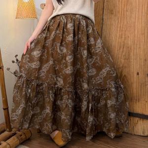 Tropical Fashion Printed Flouncing Skirt