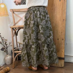Tropical Fashion Printed Flouncing Skirt