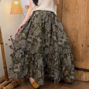 Tropical Fashion Printed Flouncing Skirt