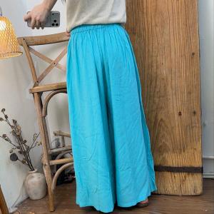 Pop Colors Lyocell Linen Plain Palazzo Pants