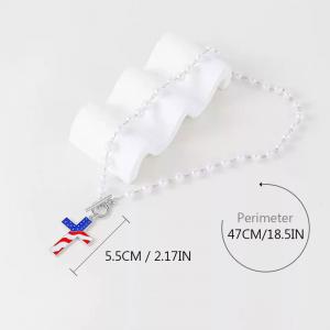 American Flag Patriotic Cross Pendant Necklace for Everyday Wear