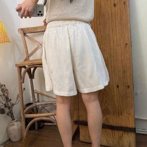 Summer Pop Colored Linen Blend Wide Leg Shorts