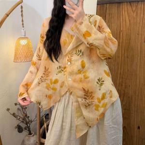 Colorful Printed Asymmetrical Designer Wrap Blouse
