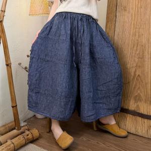 Dirty Wash Organic Linen Wide Leg Pants