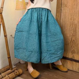 Dirty Wash Organic Linen Wide Leg Pants