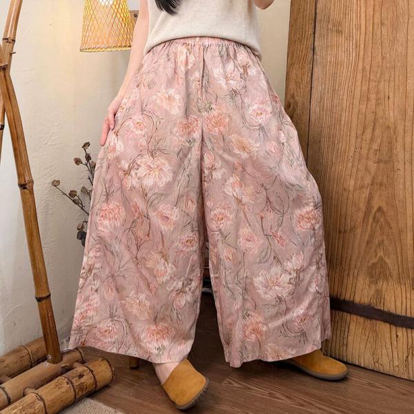Casual 100% Linen Printed Pink White comfy tropical hawaiian cottagecore rustic lazy day oversized resort travel 