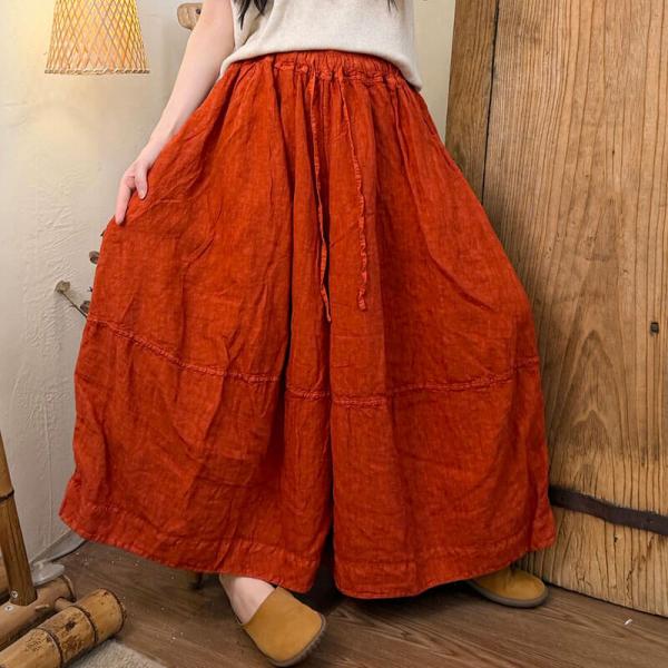 Street 100% Linen Solid Color Reddish Orange comfy tropical hawaiian lazy day resort travel 
