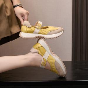 Summer Cowhide Leather Velcro Sports Shoes