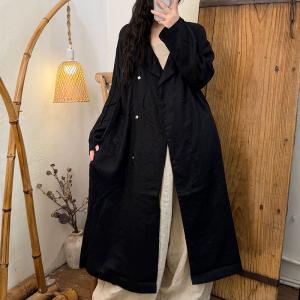 Business Chic Organic Linen Belted Trench Coat