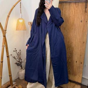 Business Chic Organic Linen Belted Trench Coat