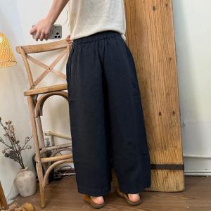 Elastic Waist Loose Linen Pants