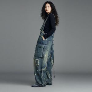 Street Chic Fringed Designer Jean Overalls