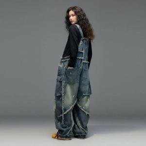 Street Chic Fringed Designer Jean Overalls